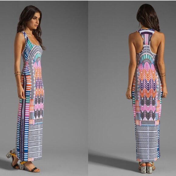 NWT Mara Hoffman XS Tank Racer Back Maxi Long Jersey Bodycon Summer Aztec Dress - Picture 2 of 7